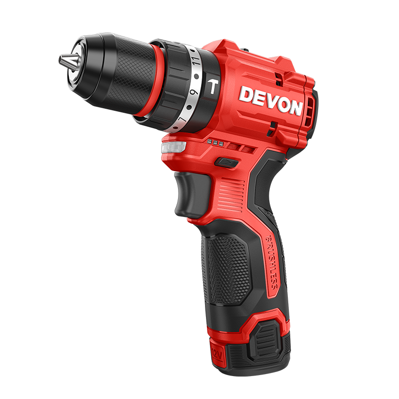 Devon 12V Brushless Lithium Cordless Drill 50Nm Electric Household Impact Screwdriver 5209U