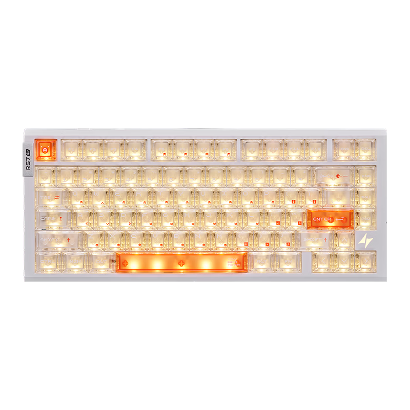 ATKRS7 Air Magnetic Axis Keyboard 75 Layout RT Customizable Gaming Mechanical Keyboard Wired Hot-Swappable 81 Keys RS7 Air White Orange Ice Blade Switch
