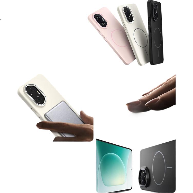 KEKLLE Чехол-накладка с магнитной беспроводной зарядкой для Honor 300, противоударный, матовый, цвет "Цветочная вишня" (розовый)