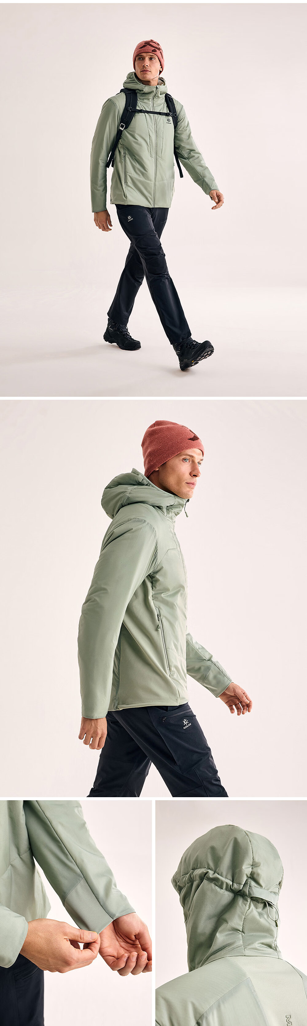 KAILAS KAILAS AT80 Men's Sports Cotton Jacket APEXHEAT Warm Breathable Windproof Hooded Coat Autumn Winter 4