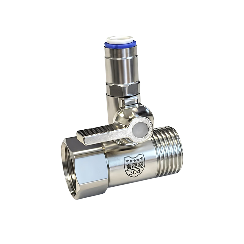 Jingwanhui Universal Water Purifier Integrated Inlet Three-Way Valve, Water Distributor Valve, Faucet, 4 Points to 3 Points Quick Insert Stainless Steel Three-Way Valve W917