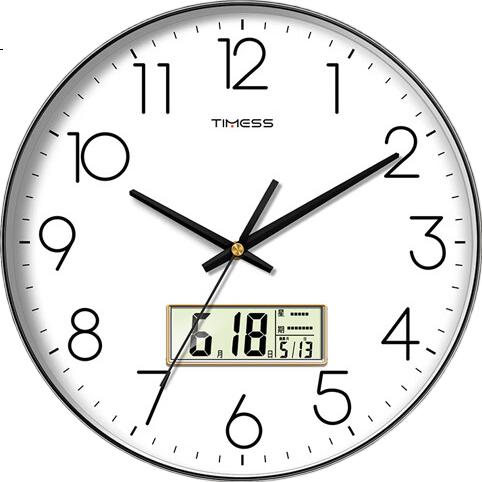 Настенные часы Timess, для гостиной, с вечным календарем и термометром, модель 2025 года, без сверления, кварцевые, 35 см