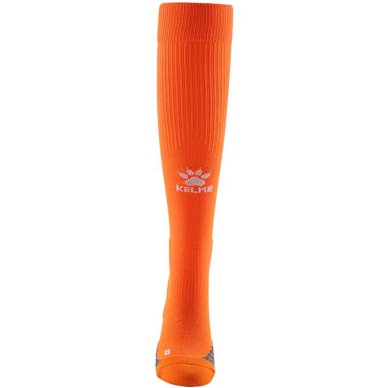 KELME Long Tube Football Socks Non-Slip Thick Sole Professional Soccer Match Training Seamless Orange XS