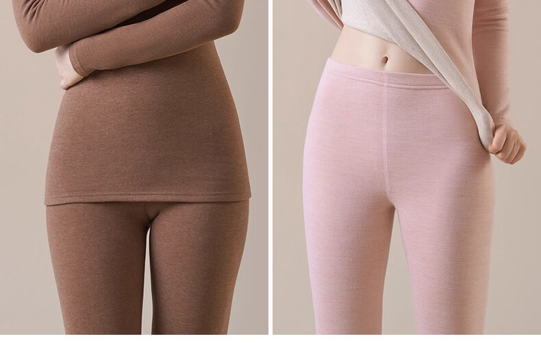 Urban Beauty Women's Thermal Underwear Set Autumn Top and Bottom Winter Cashmere Silk Half Turtleneck Windproof Heated Fleece Lined Warm Set 30
