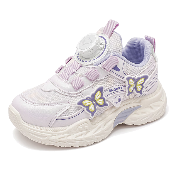 SNOOPY Kids Spring Soft Sole Casual Shoes Girls Versatile Dad Sneakers Sports Shoes 0040 Purple Size 32