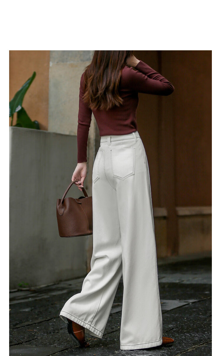 Demana [Micro Brushed Pure Cotton] Autumn 3D Color-Blocked Stitching Straight-Leg Petite Women's Jeans 9