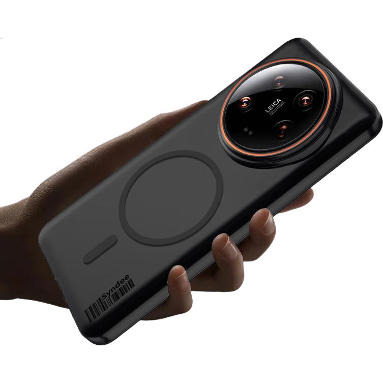 Защитный чехол Baozou для Xiaomi 14 Ultra, противоударный, магнитный, матовый, полупрозрачный, легкий, тонкий, простой, контрастный цвет, жесткий корпус, защита от отпечатков пальцев, износостойкость, черный