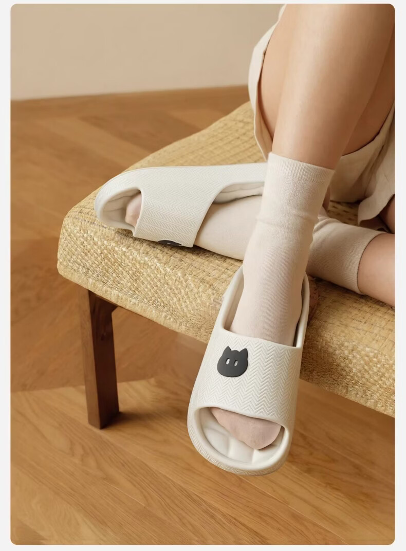 Qiumuxi Women's Home Slippers Non-Slip Silent EVA Thick Soft Cute Couple Sandals Mist Gray Size 40-41 13