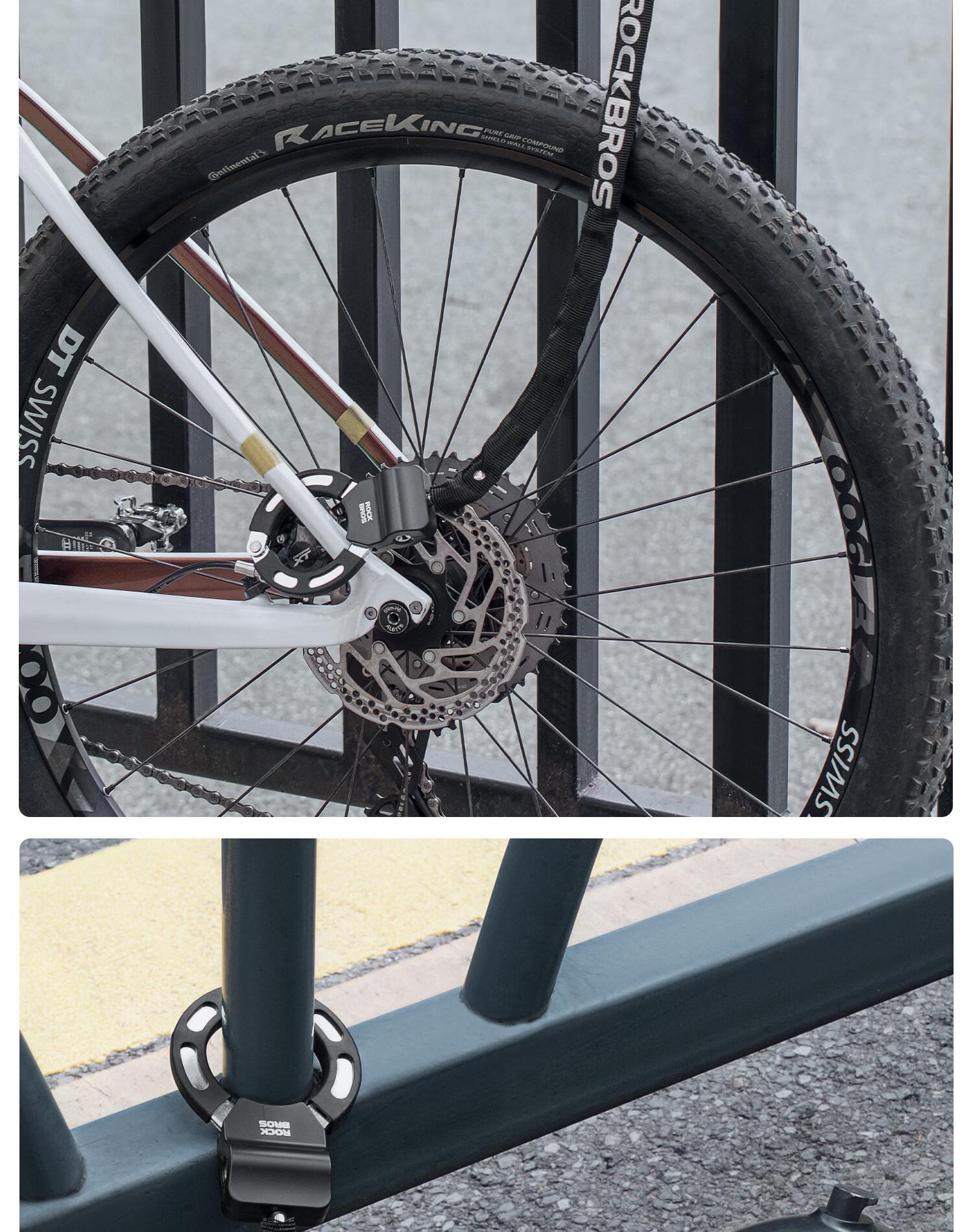 ROCKBROS Bicycle Lock Electric Scooter Chain Lock Anti-theft Chain Ring Lock Mountain Road Bike Lock Ring Lock 21