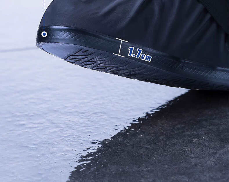 Equator Waterproof Rain Shoe Covers Thickened Non-slip Wear-resistant High-top PVC Rain Shoe Covers for Cycling Outdoor CD4005 Blue XL (43-45) 10