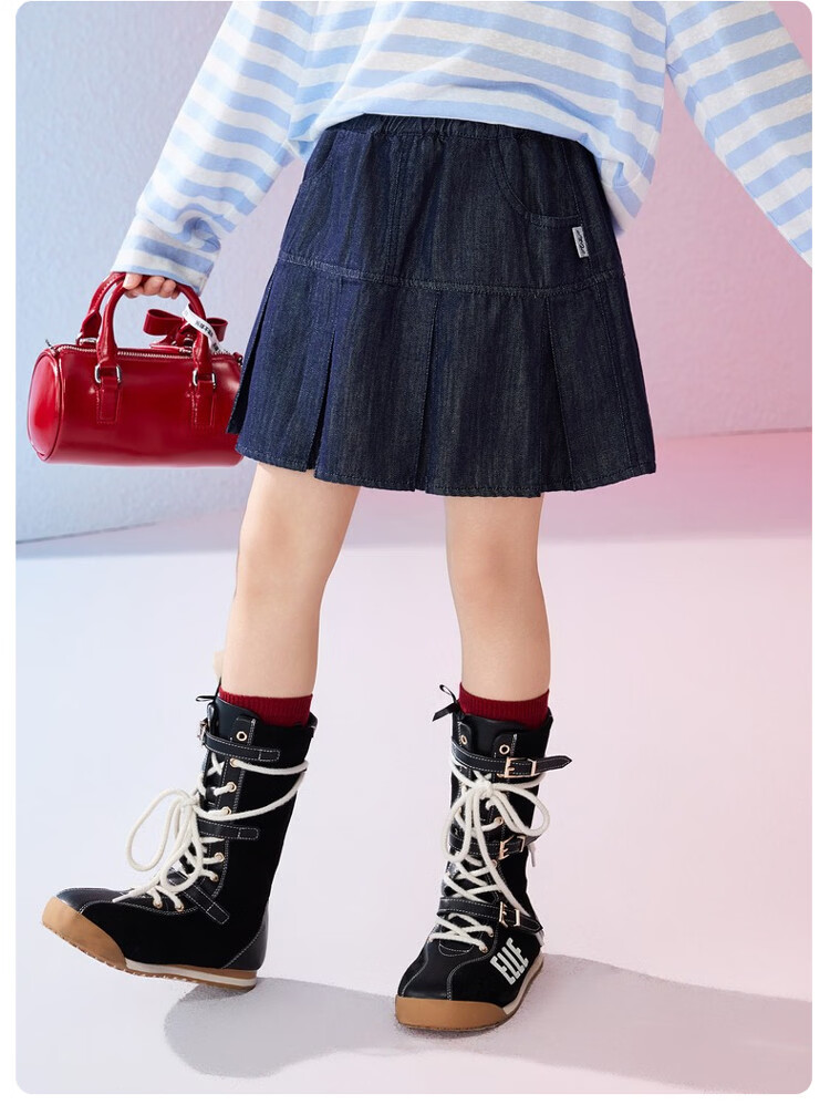 ASK JUNIOR Kids Skirt 2026 Spring Pleated Half Skirt School Style Girls' Mid-Length Skirt Short Skirt 4