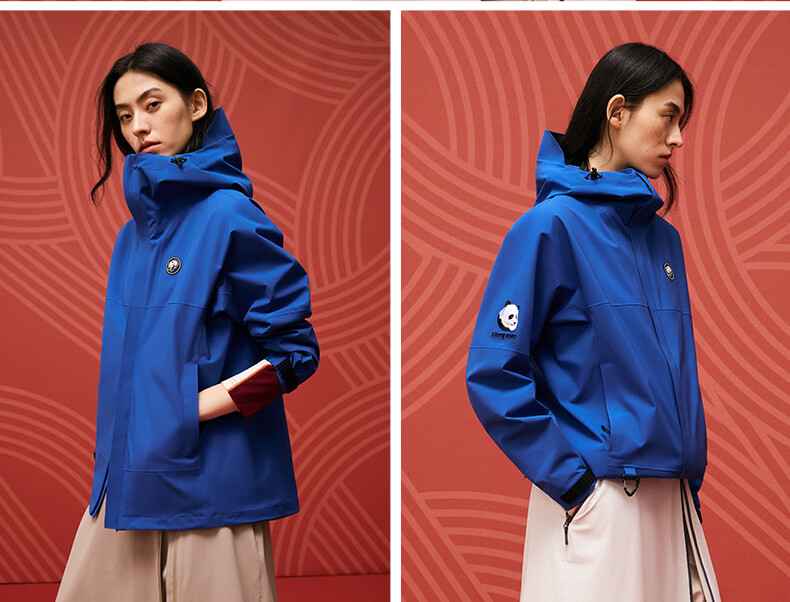 CAMEL Shu Embroidery Blue New Year Series Panda Softshell Jacket Unisex A34BA4L6169Q6 Classic Blue L 17
