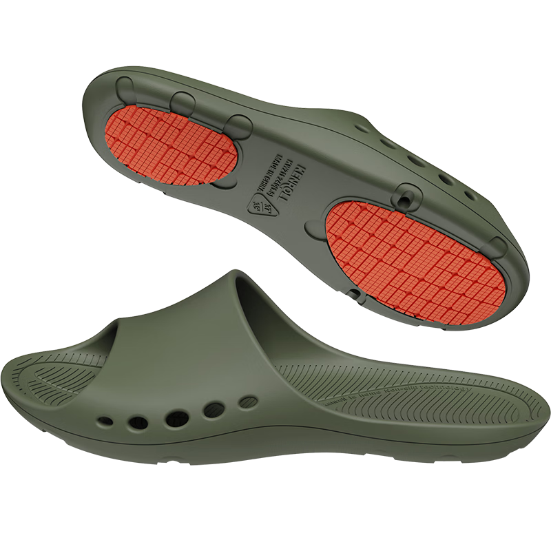 KENROLL Unisex Professional Non-Slip Lightweight Breathable Bathroom Shower Slippers Dusty Green Size 44-45 (275mm)