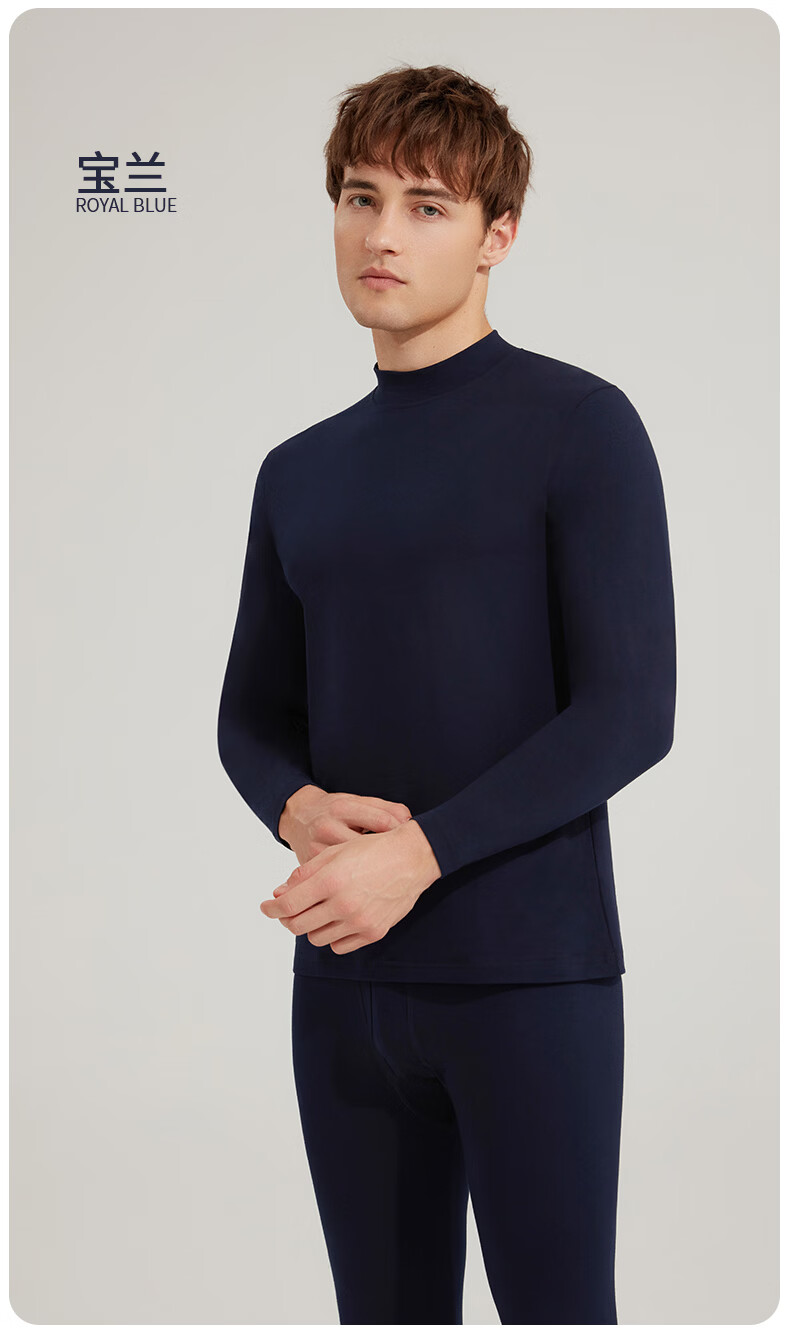 CASENLAND Men's Pure Cotton Thermal Underwear Set Autumn Shirt and Pants Cotton Knit Warm Base Layer 8