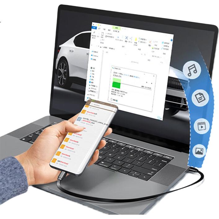 Кабель JUXIN Type-C, 1 метр, черный, для быстрой зарядки PD 65W, прямой разъем