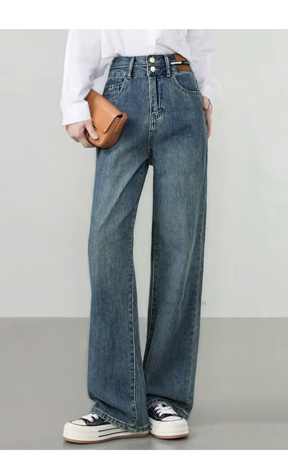 She Enjoy Women's High-Waist Slim Wide-Leg Fashion Draped Straight-Leg Pants T51N079 12