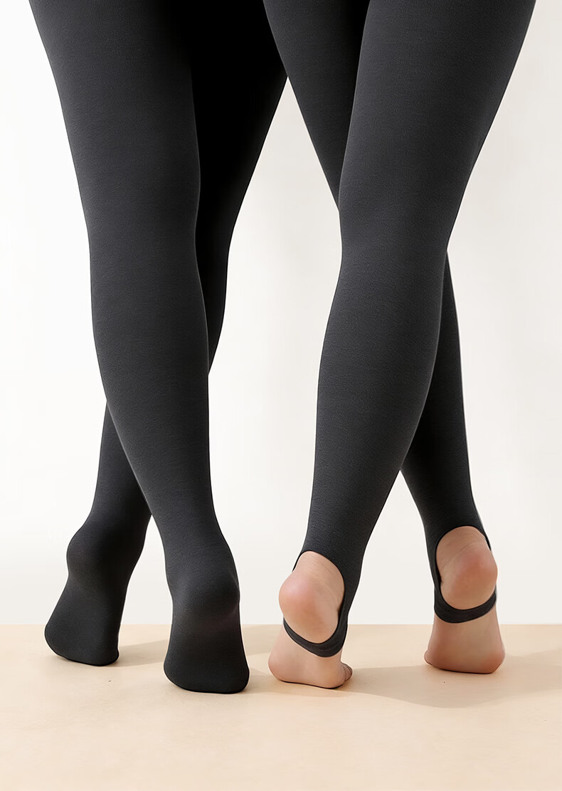 Afandi Black Plus Size Thermal Leggings for Women Autumn Winter High Waist Tummy Control Slimming Anti-Snag Wearable Tights 15