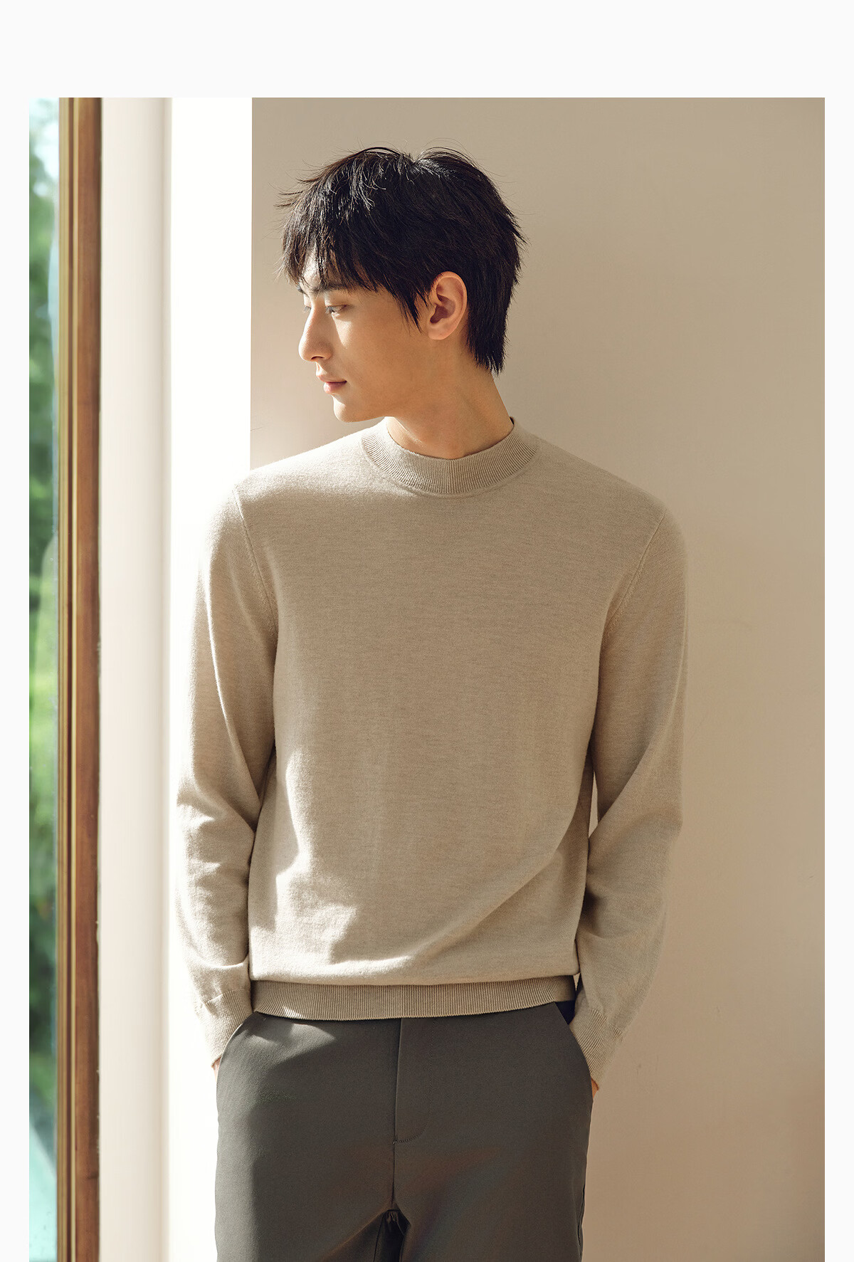 Hodo 【Machine Washable】100% Wool Sweater Men Autumn New Heavy Thick Pure Wool Knitwear 14
