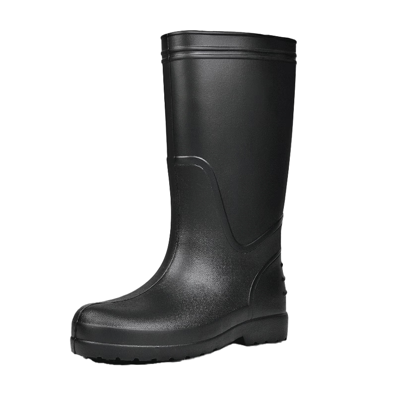 Chudun High-Top EVA Non-Slip Rain Boots Waterproof Lightweight Kitchen Food Hygiene Work Boots, Black, Size 40/41