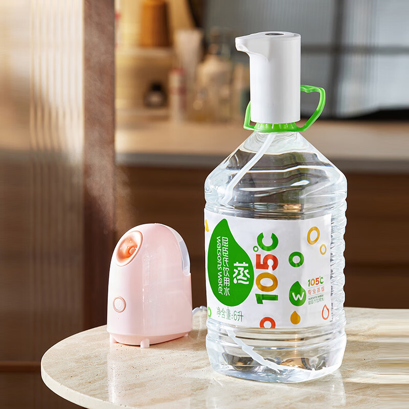 屈臣氏蒸馏水纯净水6L*4桶整箱大桶装水饮用水家庭装泡茶煲汤