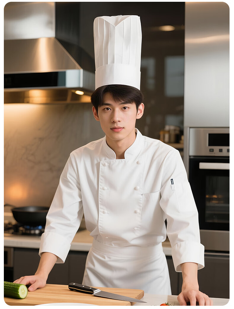 HANMANKE Disposable Chef Hat Unisex Hotel Kitchen White Cooking Cap Bakery Pastry Western Restaurant Chef Hat 5