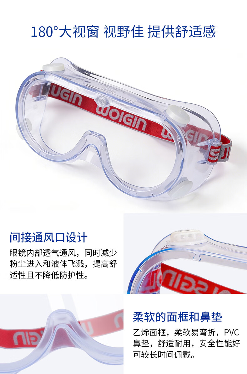 WOLSGIN Anti-Fog Chemical Experiment Full Seal Safety Goggles Cutting Splash-Proof Cycling Dustproof Windproof Protective Eyewear Orange 11