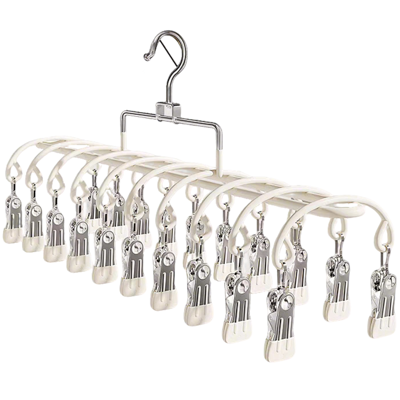 Baoshi Multifunctional Clothes Pegs Sock Clips Drying Rack Student Dormitory Clothes Hanger No-Trace Underwear Drying Tool Windproof Balcony