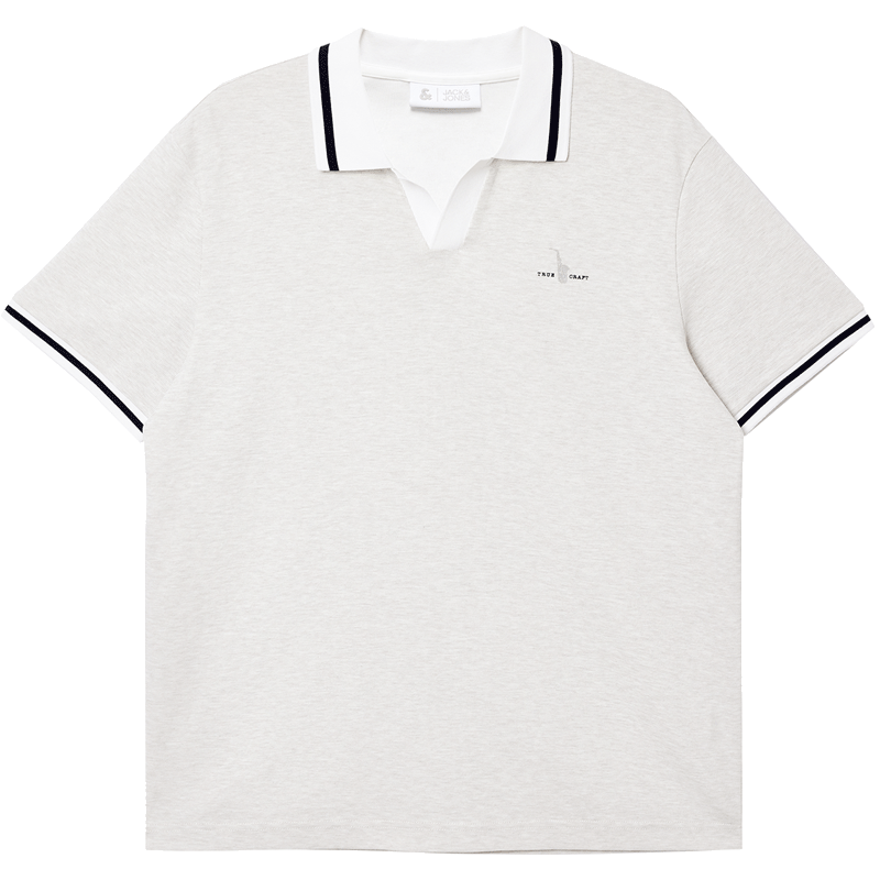 JACK&JONES Men's Spring Cooling Polo Shirt Seagull Collar Comfortable Waffle Texture Short Sleeve 226106014