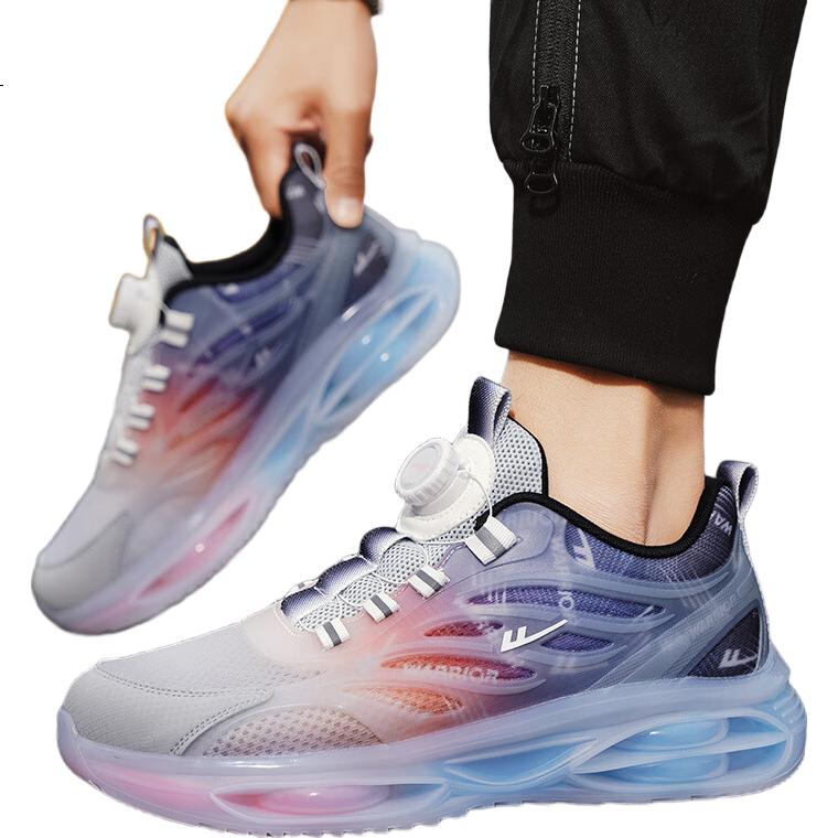 Warrior Мужские кроссовки для бега Осень Дышащие студенческие кроссовки с воздушной подушкой, амортизацией и увеличением роста, серый/синий/оранжевый, размер 42