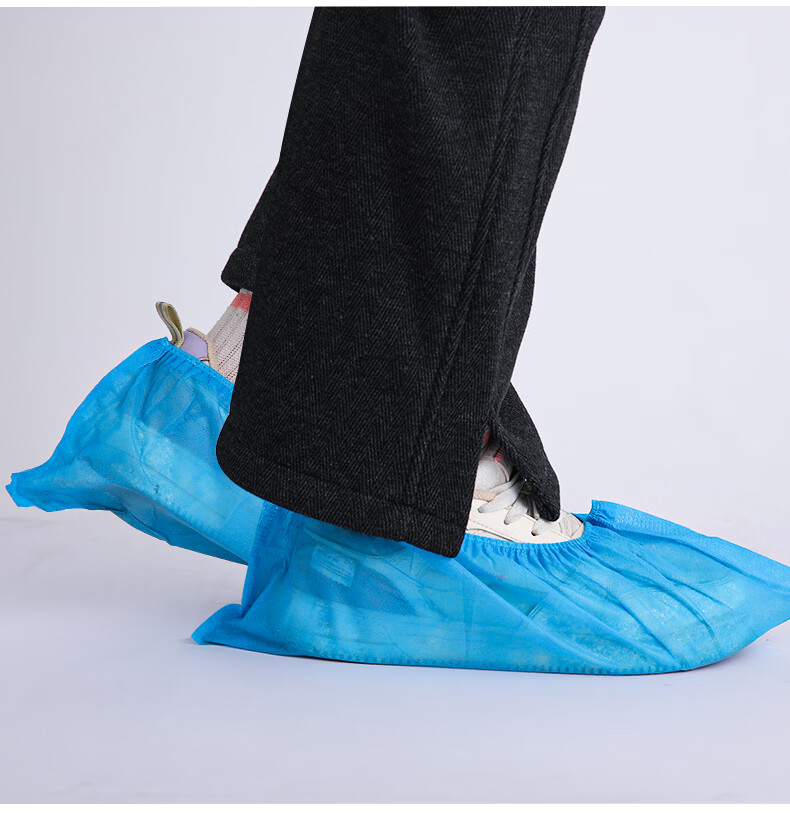 Mulang Thickened Non-Woven Disposable Shoe Covers Wear-Resistant Dustproof Breathable Indoor Factory Laboratory Foot Covers Gray 100pcs One Size Extra Thick 14