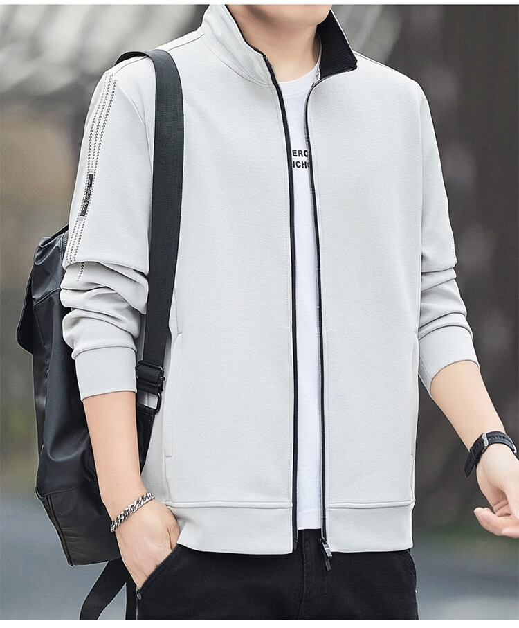 ROMON Men's Jacket Cardigan Sweatshirt Casual Sports Loose Fit Jacket Navy Blue 6XL Model 7508 Spring Autumn 15