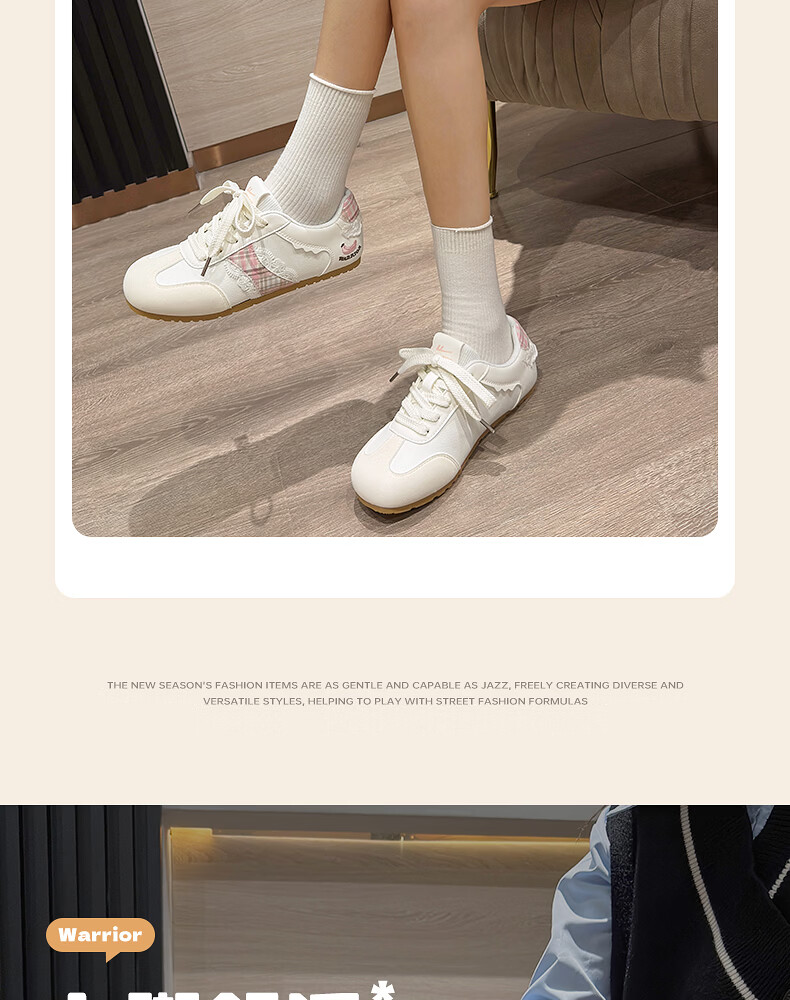 Warrior Women's German Training Shoes 2026 Summer New Soft Sole Casual Sneakers Light Blue 40 8