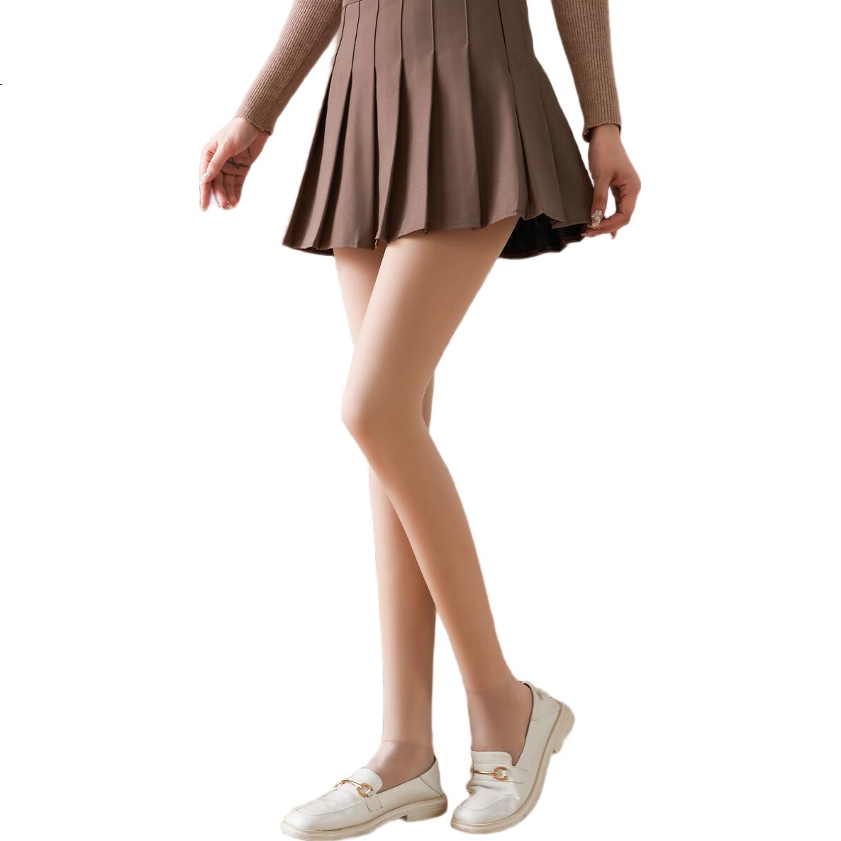 LangSha Women's Autumn Winter Nude Tights Water Shine Leggings Flesh Color Pantyhose Stockings