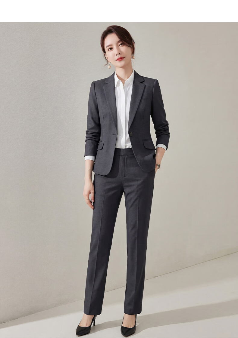 Romon Women's Slim Fit Business Suit Jacket Black 14