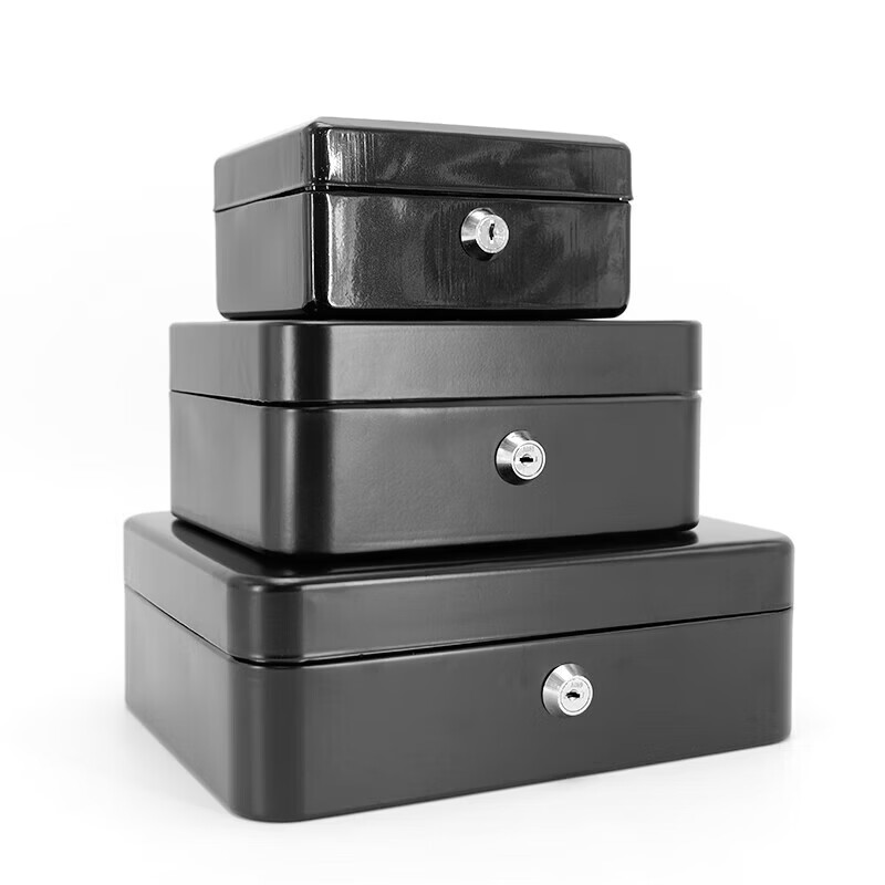 Bingyu BJ211 Portable Lockable Cash Box Safe Toolbox Savings Box 150-Password Black 15*12*8cm