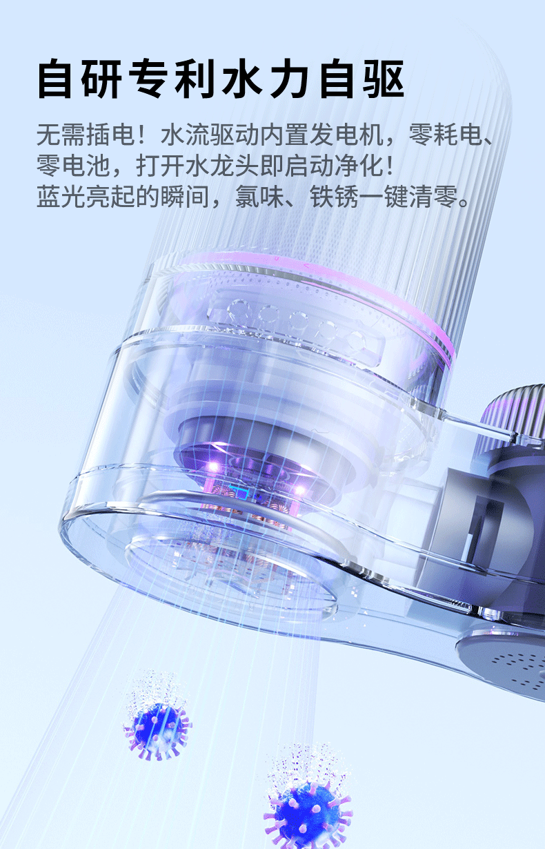 XiaoZhi Faucet Water Purifier Scale and Chlorine Removal Household Pre-Filter Kitchen Tap Water 1 Unit 3 Cartridges LJ203 8