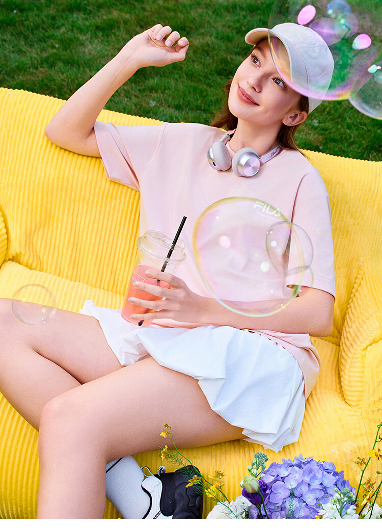 FILA 2026 Summer Moisture-Wicking Quick-Dry Couple Short Sleeve T-Shirt Fashionable Round Neck Casual Sun Protection Top 50