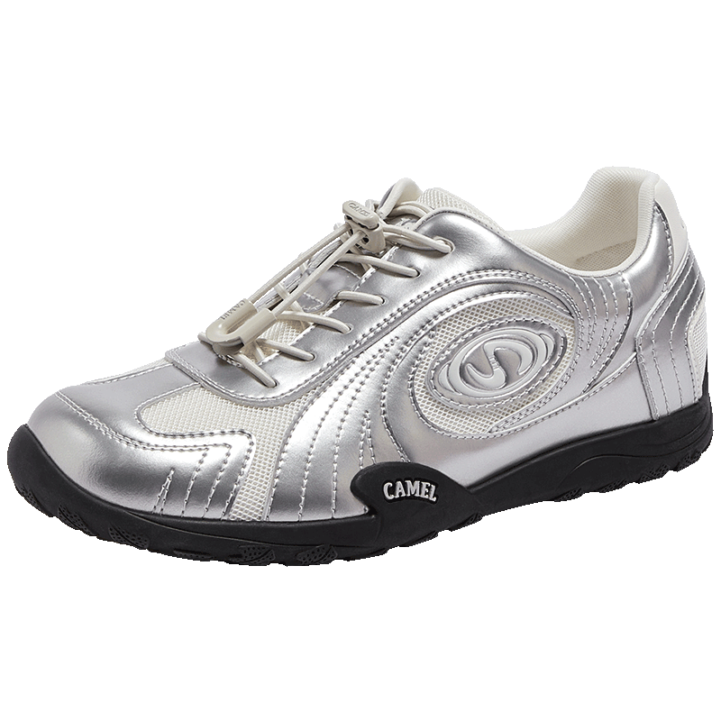 CAMEL Crescent 3rd Generation German Training Shoes Women Thin Sole Casual Shoes L26S255022 Silver/Beige/Black (All-Season) Size 35