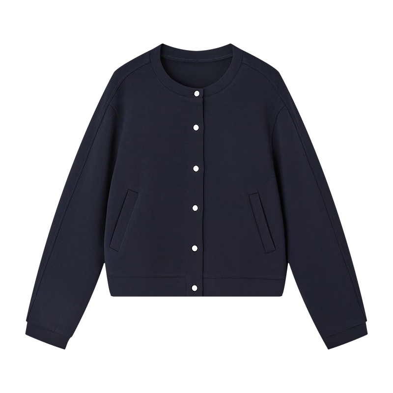 Demana Warm Soft Air Layer Spring Outdoor Korean Style Crew Neck Loose Small Size Thermal Sweatshirt Jacket for Women