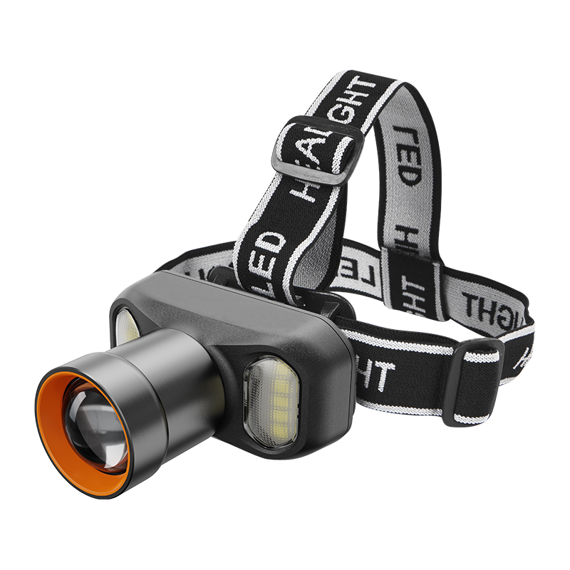 Deli Headlamp High Brightness Long Battery Life Night Fishing Mountaineering Sea Hunting Military Head-Worn 6-Level Adjustment 90-Degree Rotation