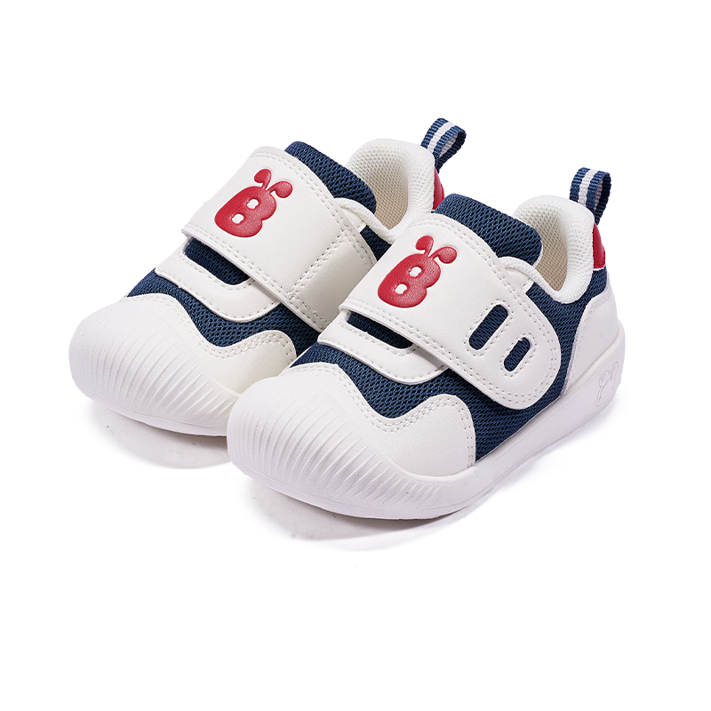 Babu Bean Toddler Soft Sole Anti-Slip Spring Baby Walking Shoes Boys Girls Functional Infant Shoes Navy Blue Size 26