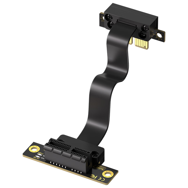 ANQULIFE PCI-E Extension Cable PCIe 3.0 X1 Network Sound Card DMA Expansion Adapter 15cm 180° to 90° AQ-A022