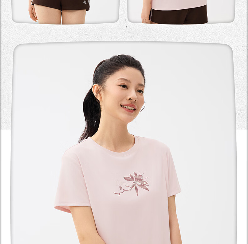 361° Women's Short Sleeve Spring Summer New Sports T-Shirt Quick-Dry Loose Casual Running Top 662624113-3 21