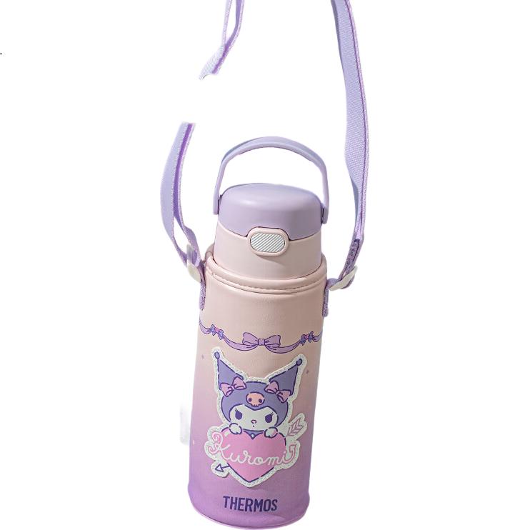 Термобутылка THERMOS Elementary School Kuromi 316L 500мл розовая + поильник Tritan 600мл фиолетовый