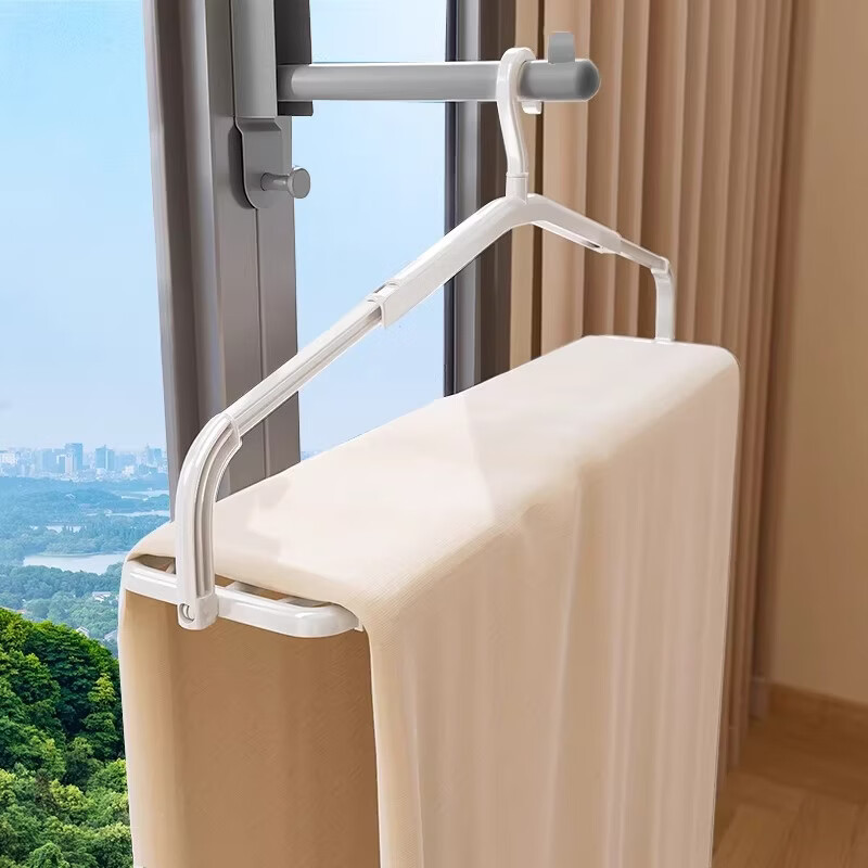 MUYA Telescopic Clothes Hanger for Drying Quilts, Bed Sheets, Bath Towels, and Bedding - Extra Long Household Hanger