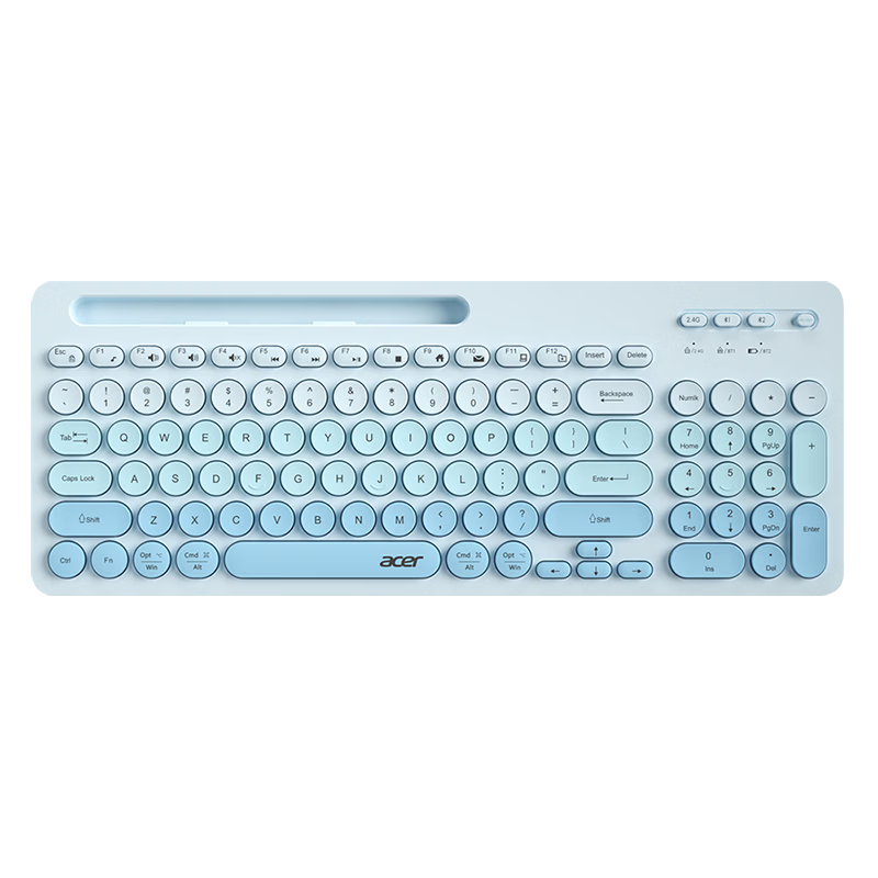Acer Wireless Bluetooth Dual-Mode Keyboard OKR215/OKR281 Slim Ergonomic Office Home Business Computer Laptop Mobile Phone Tablet Compatible Gradient Blue