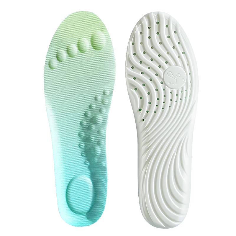 Oriental Footprint 2 Pairs Arch Support Insoles Sports Shock Absorption Cushioned Breathable Sweat-Absorbing Soft Elastic Flat Feet Unisex Size 37-38
