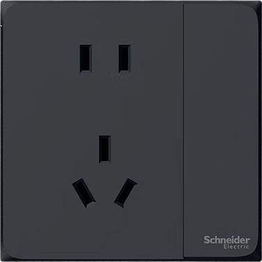 Выключатель одноклавишный Schneider Electric Haocheng, 5 гнезд, черный, 86 тип