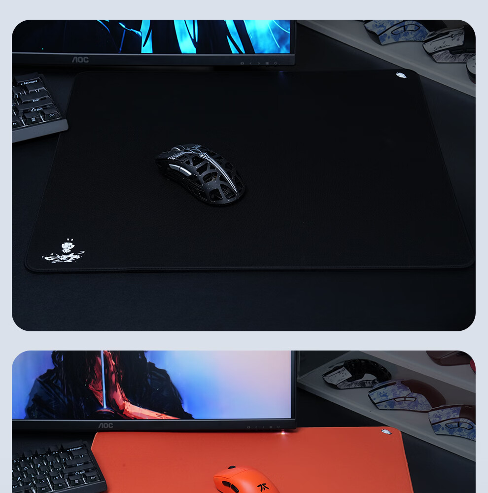 Zhenhuo FPS Gaming Mouse Pad Solid Color Large Competitive Gaming Mat Blue 490x420mm Ultra-Low Edge Locking Rubber Base (L) 21