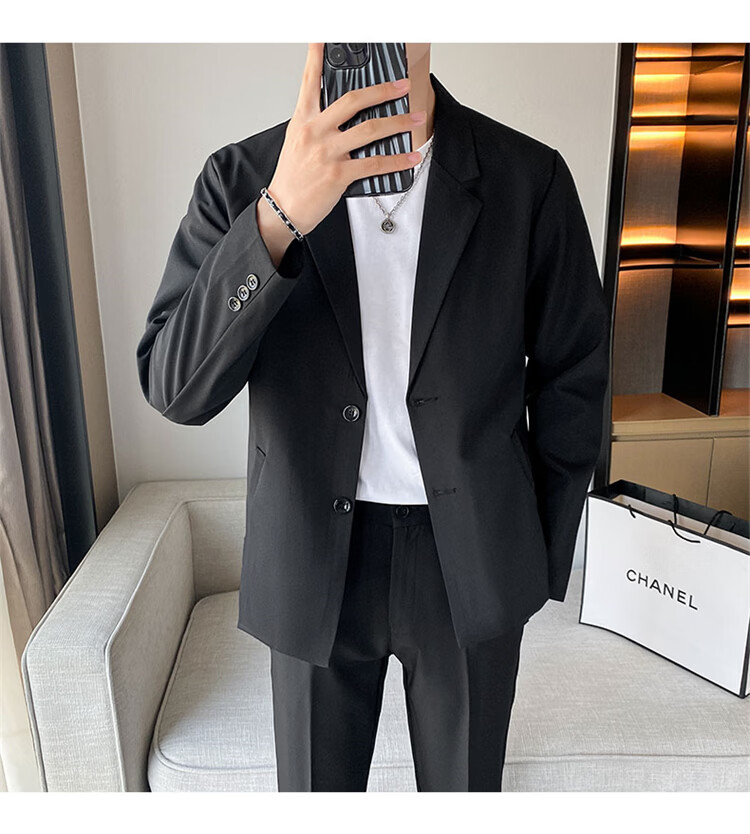 TUCANO Men's Casual Slim Fit Blazer Suit Jacket Korean Style Trendy Formal Groom Best Man Wedding Banquet 11